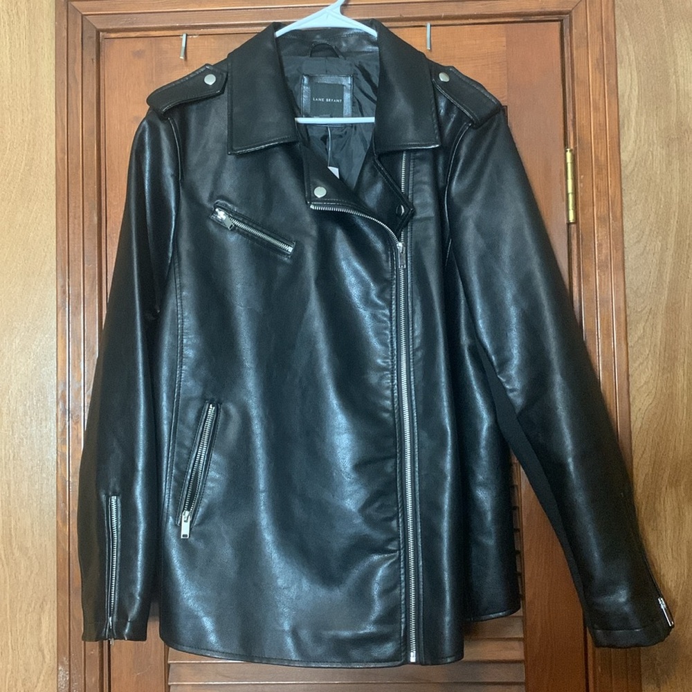 Plus Size Lane Bryant Black Faux Leather Jacket